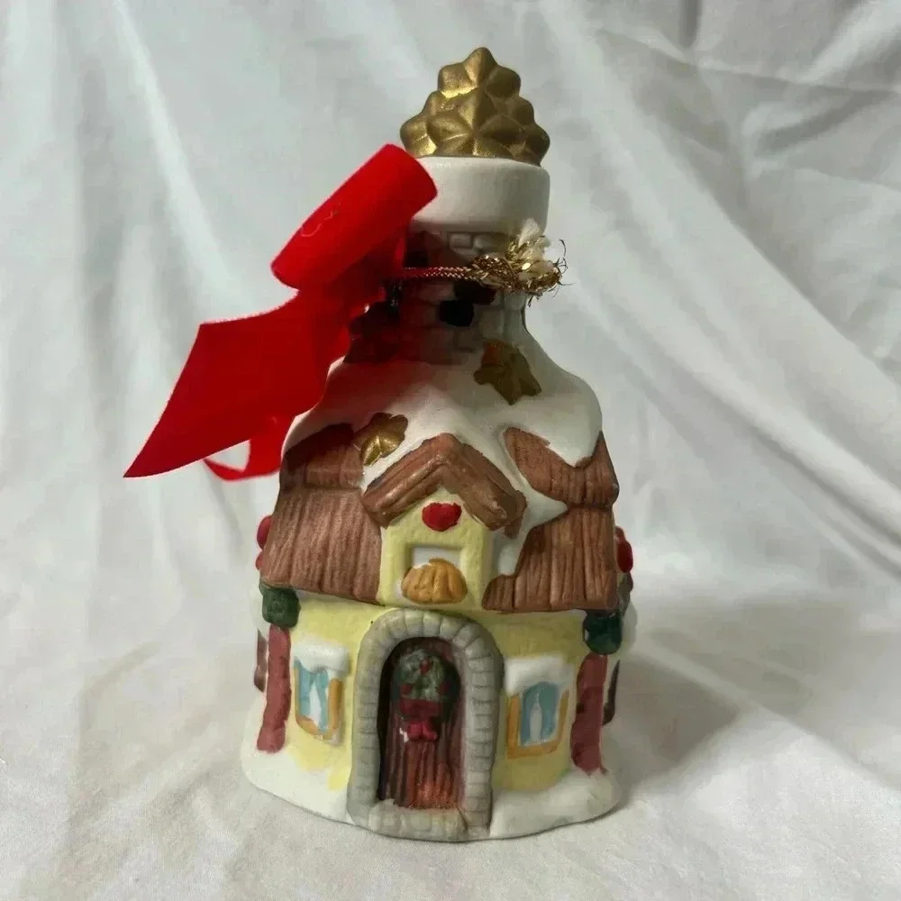 Christmas Hand painted Porcelain House dinner‎ bell